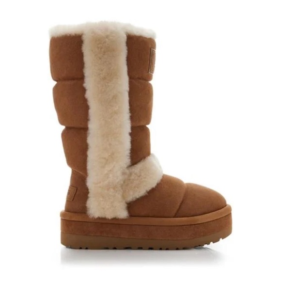 Women's Brown Classic Chillapeak Tall Shearling Platform Boot - Picture 2 of 5